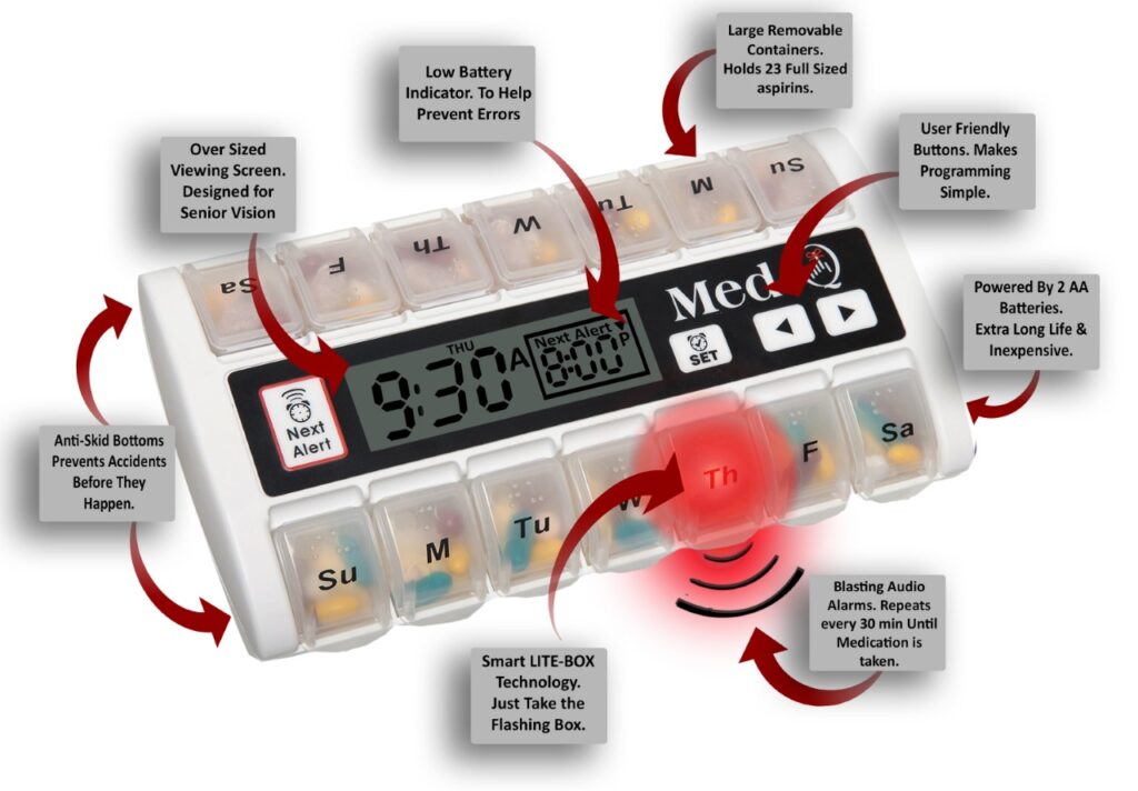 Med-Q Pill Dispenser with Alarm